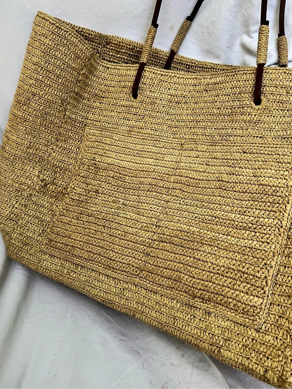 Sezane Woven Tote in Brown Like New - Picture 3 of 7
